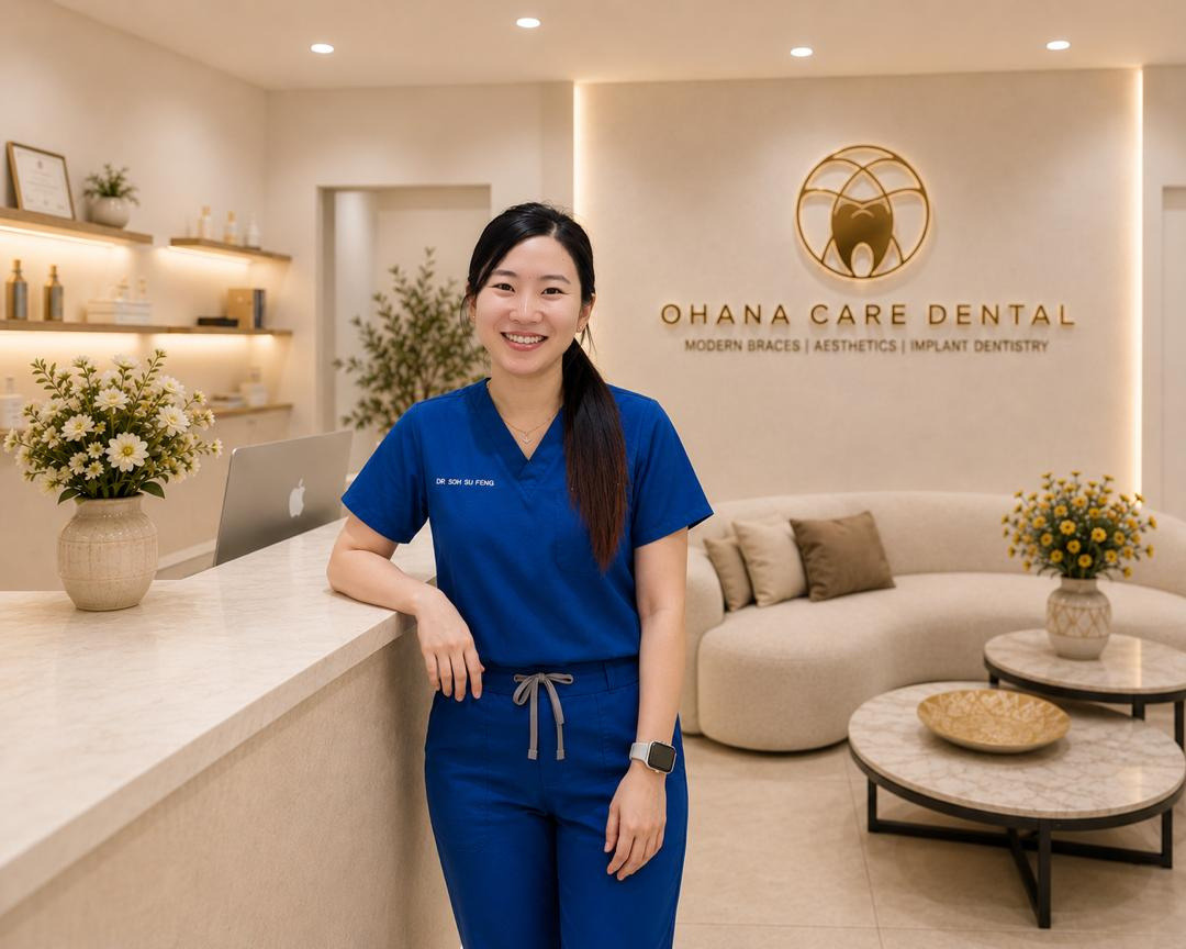 Dr Tiffany Soh Su Feng at the Ohana Care Dental counter